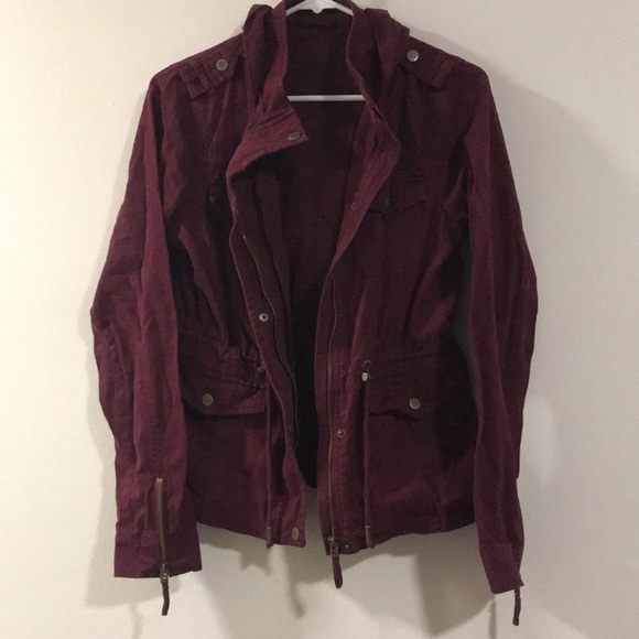 maroon utility jacket